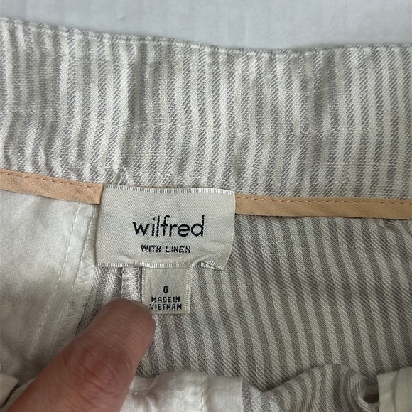 Aritzia Wilfred With Linen Mini Short Striped Shorts Linen Blend Womens Size 0 - Picture 6 of 13